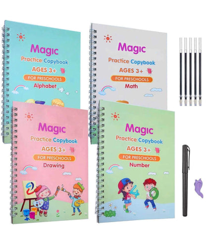 Sank Magic Practice Copybook Set Of 4 Books With Pen