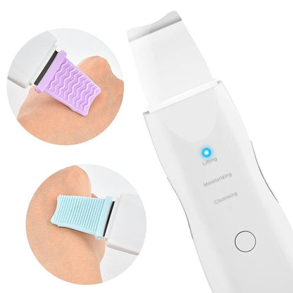 Skin Scrubber Facial Skin Scrubber, Ultrasonic Skin Scrubber Spatula, Electric Blackhead Remover, Facial Cleaner Spatula, 3 Modes Facial Lifting Peeling Tool, Rechargeable Skin Massage Scrubber