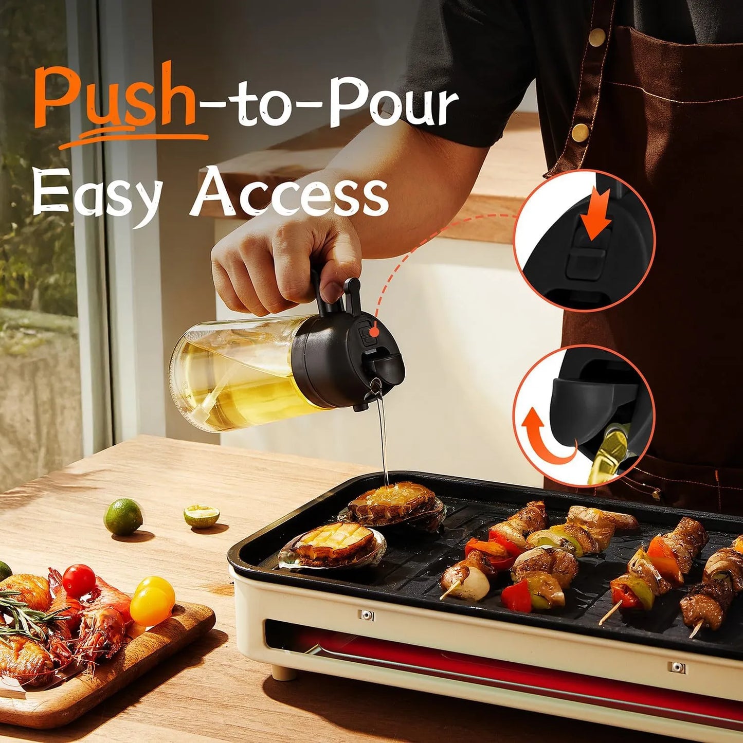 2 in 1 Glass Oil Sprayer & Dispenser